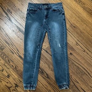 Z 21men 29 Slim Fit Jogger Distressed Dark Blue Jeans Streetwear Casual